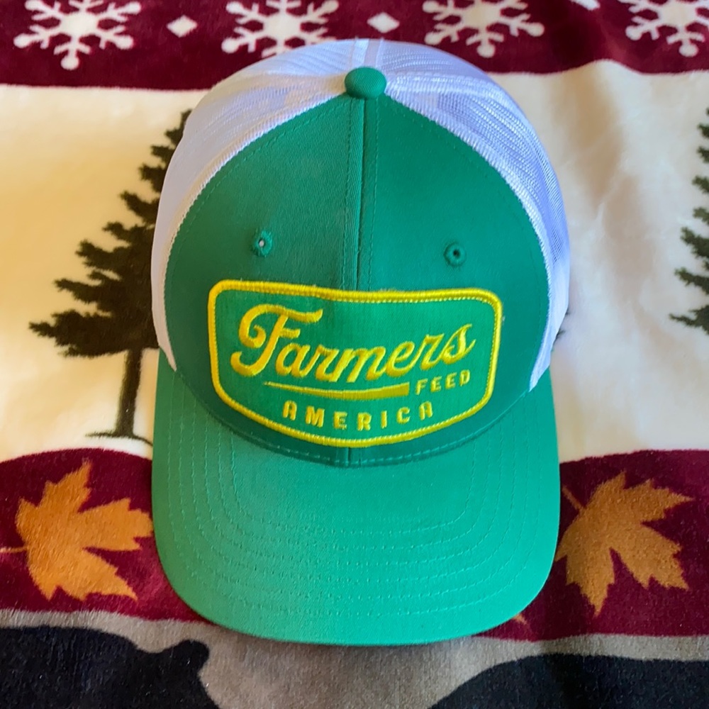 Farmers Feed America Green and Yellow Hat